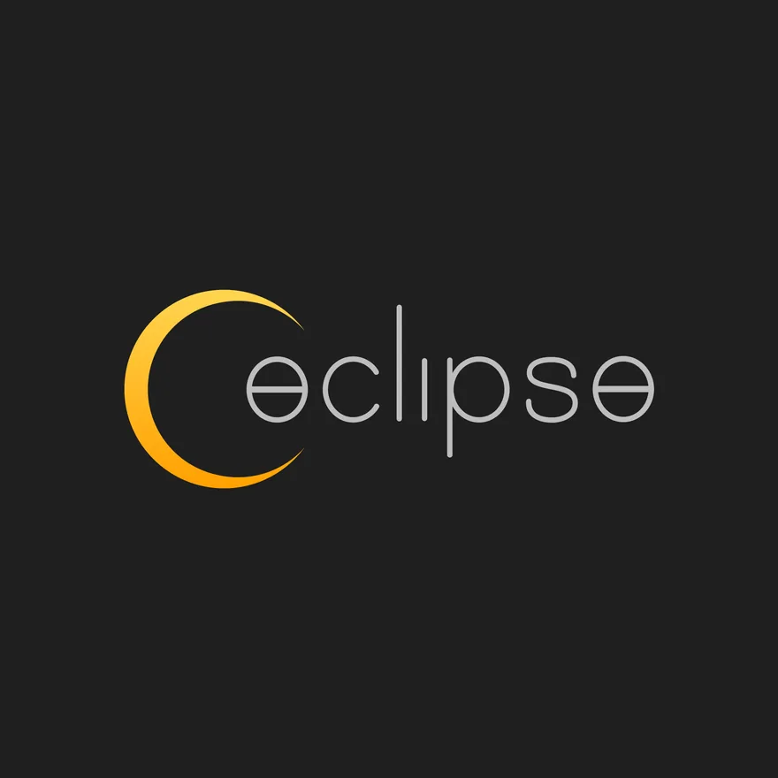 The Eclipse logo: a thin gold crescent beside the word eclipse, on black.